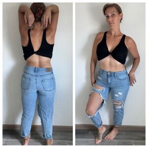 Aeropostal Mom Jean High Rise Destroyed 8 Streetwear Cotton